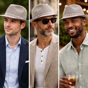 C.C Exclusives Straw Fedora Hat – Neutral Grey Summer Hat